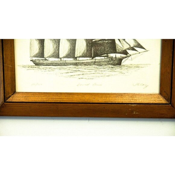 Vtg 1980's “DAVID DOWS” Ship Great Lakes Artist J. Clary 180/750 Signed - Picture 2 of 3